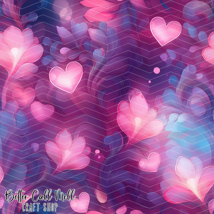 Hearts and Florals 1 Digital Seamless Pattern