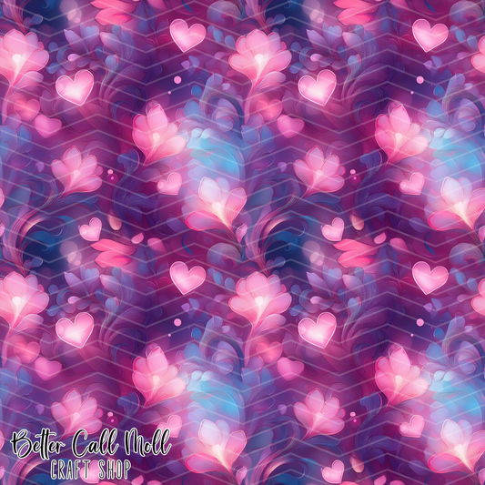 Hearts and Florals 1 Digital Seamless Pattern
