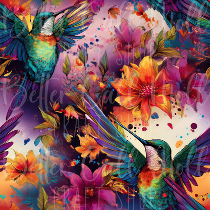 Hummingbird 2 DIgital Seamless Pattern