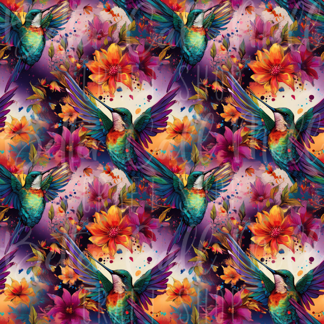 Hummingbird 2 DIgital Seamless Pattern