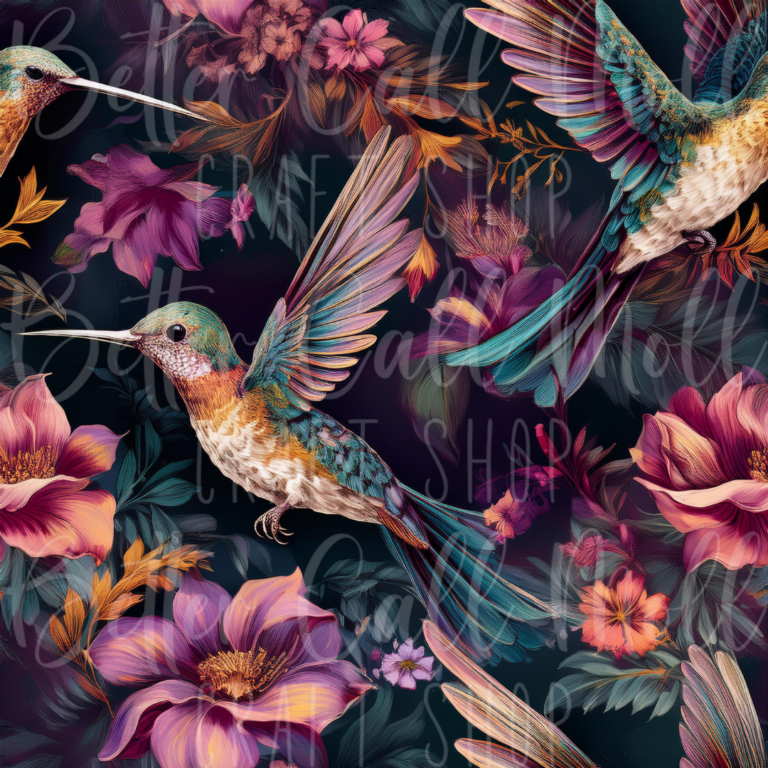 Hummingbird 1 Digital Seamless Pattern