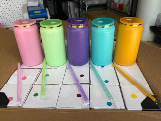 16oz Gold Plated Powder Coated STAINLESS STEEL Tumbler
