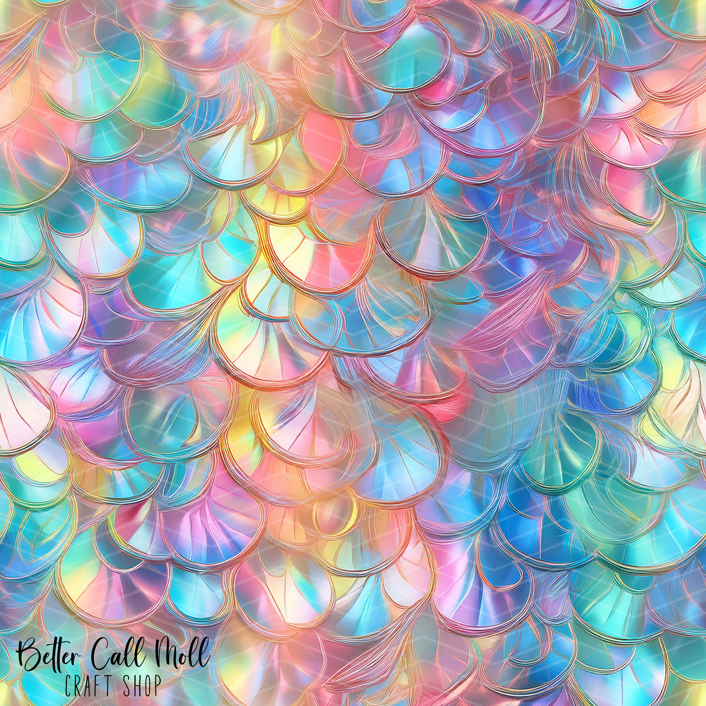 Iridescent Scales Digital Seamless Pattern
