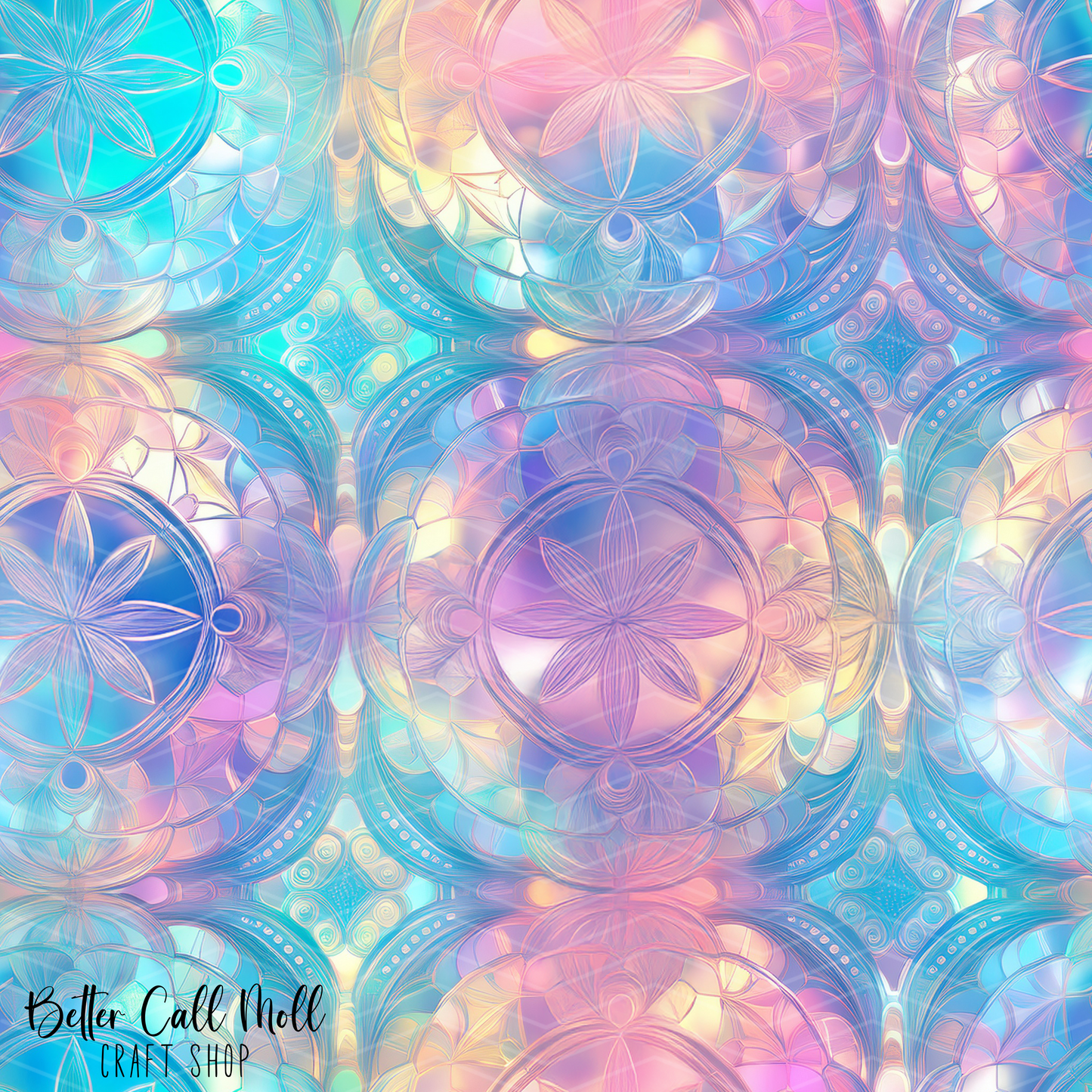 Iridescent Tiles Digital Seamless Pattern