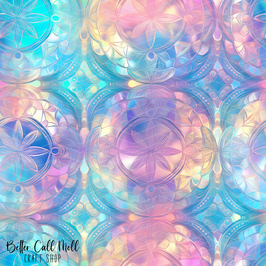 Iridescent Tiles Digital Seamless Pattern