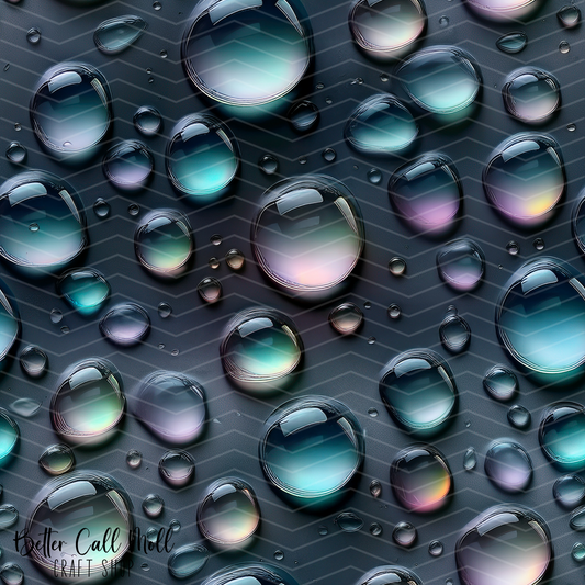 Iridescent Droplets Digital Seamless Pattern