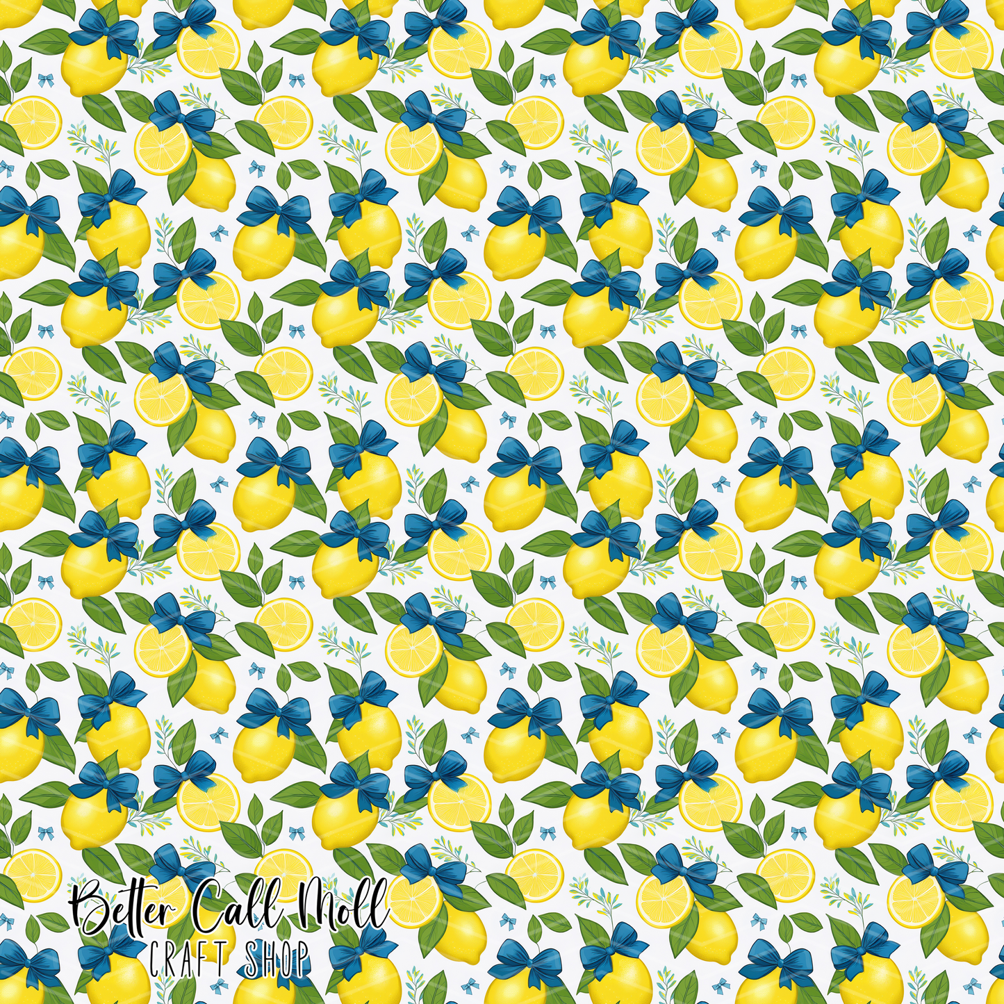 Lemons and Blue Bows 3 Printed Vinyl