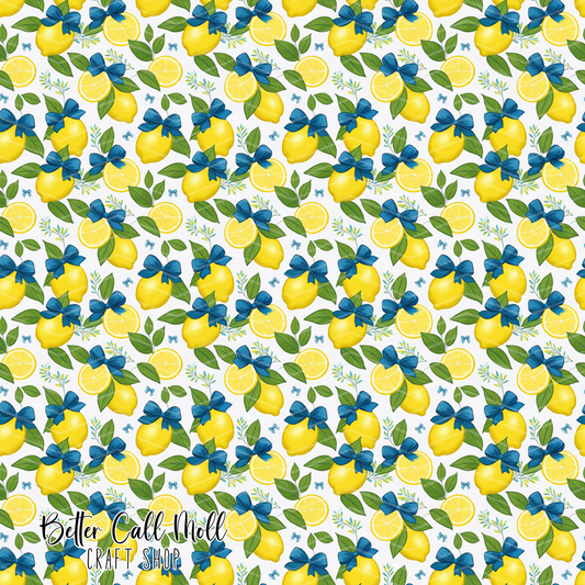Lemons and Blue Bows 3 Printed Vinyl