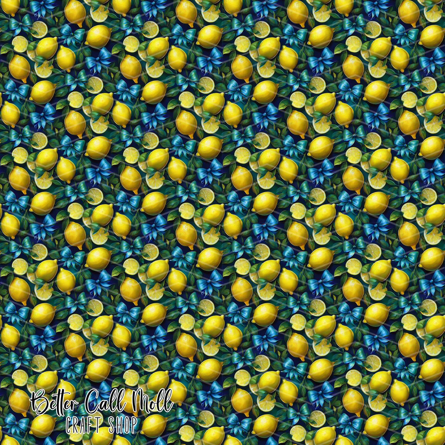 Lemons and Blue Bows Printed Vinyl