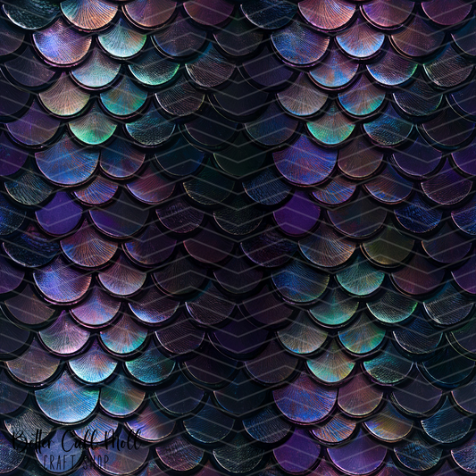 Mermaid Scales Digital Seamless Pattern