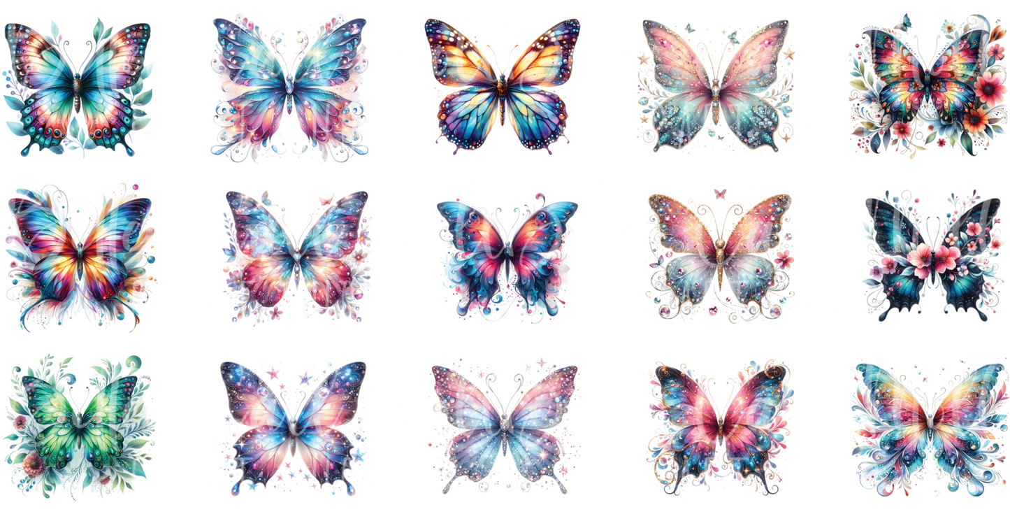 Mini Butterfly UV DTF Element Sheet