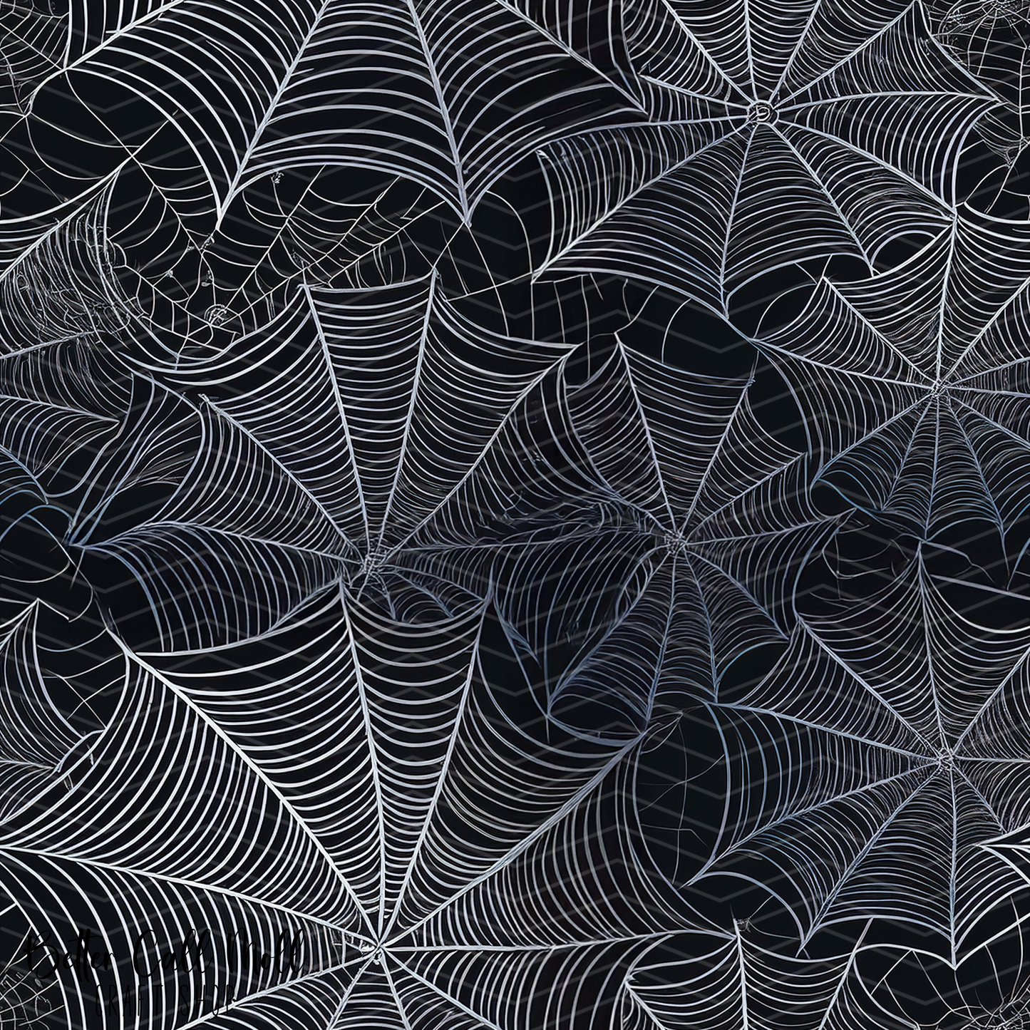 Monochrome Spiderwebs Digital Seamless Pattern