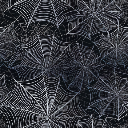 Monochrome Spiderwebs Digital Seamless Pattern