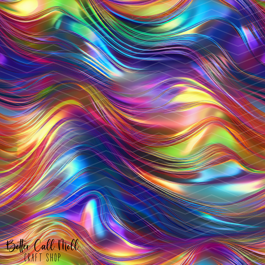 Neon Waves 1 Digital Seamless Pattern