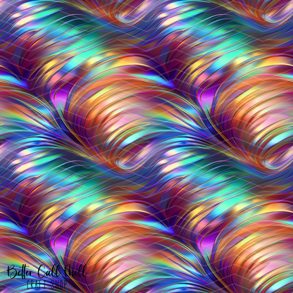 Neon Waves 2 Digital Seamless Pattern