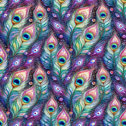 Peacock Feathers 2 Digital Seamless Pattern