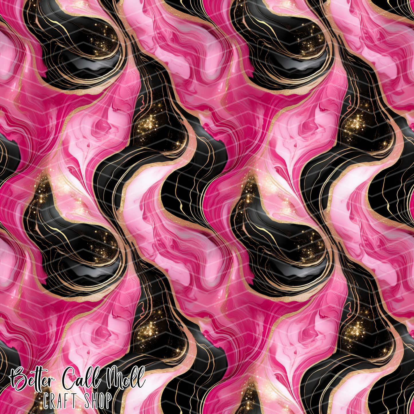 Pink Black and Gold Marble Digital Seamless Pattern