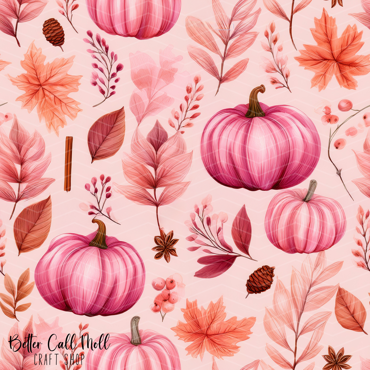 Pink Fall Vibes Digital Seamless Pattern