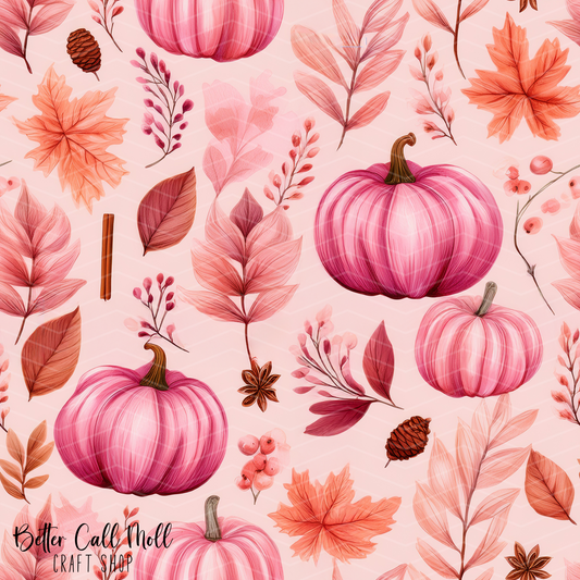 Pink Fall Vibes Digital Seamless Pattern