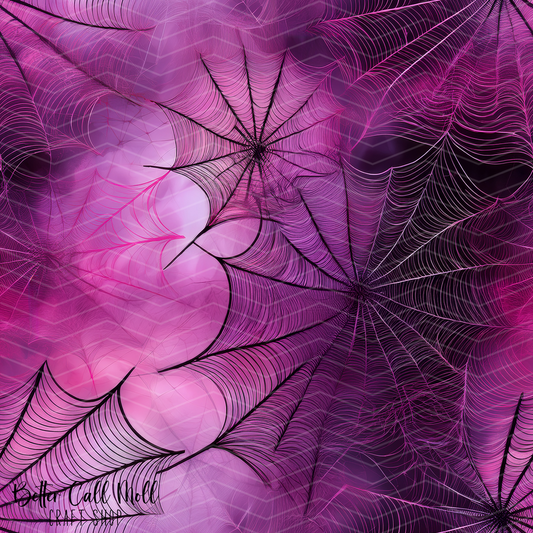 Pink Spiderwebs Digital Seamless Pattern