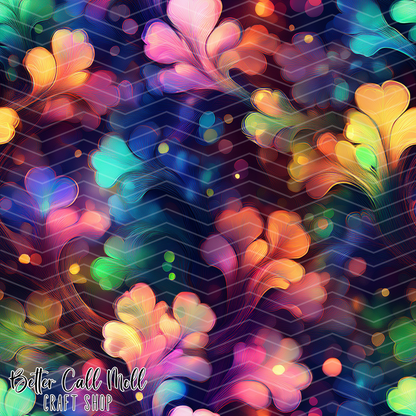 Rainbow Foliage Digital Seamless Pattern