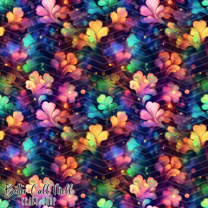 Rainbow Foliage Digital Seamless Pattern