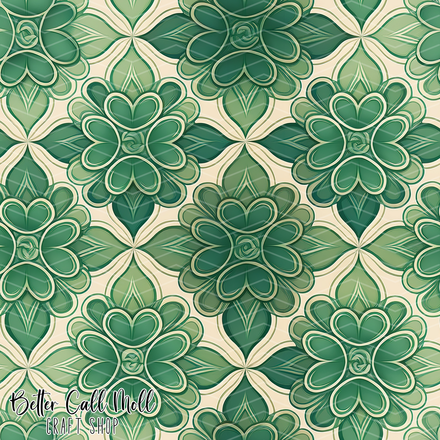 Retro Shamrocks 2 Digital Seamless Pattern