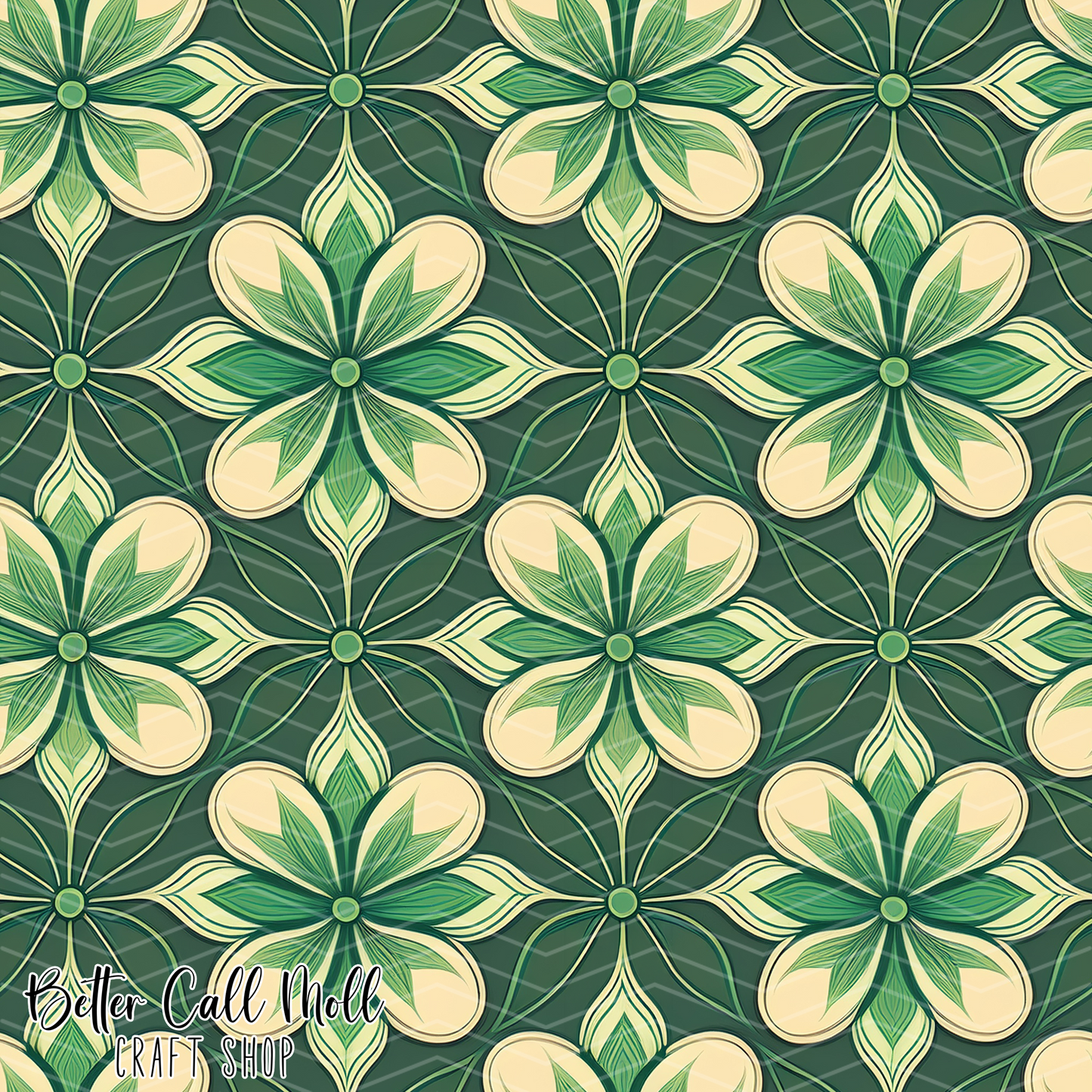 Retro Shamrocks 1 Digital Seamless Pattern