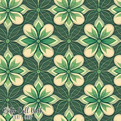 Retro Shamrocks 1 Digital Seamless Pattern