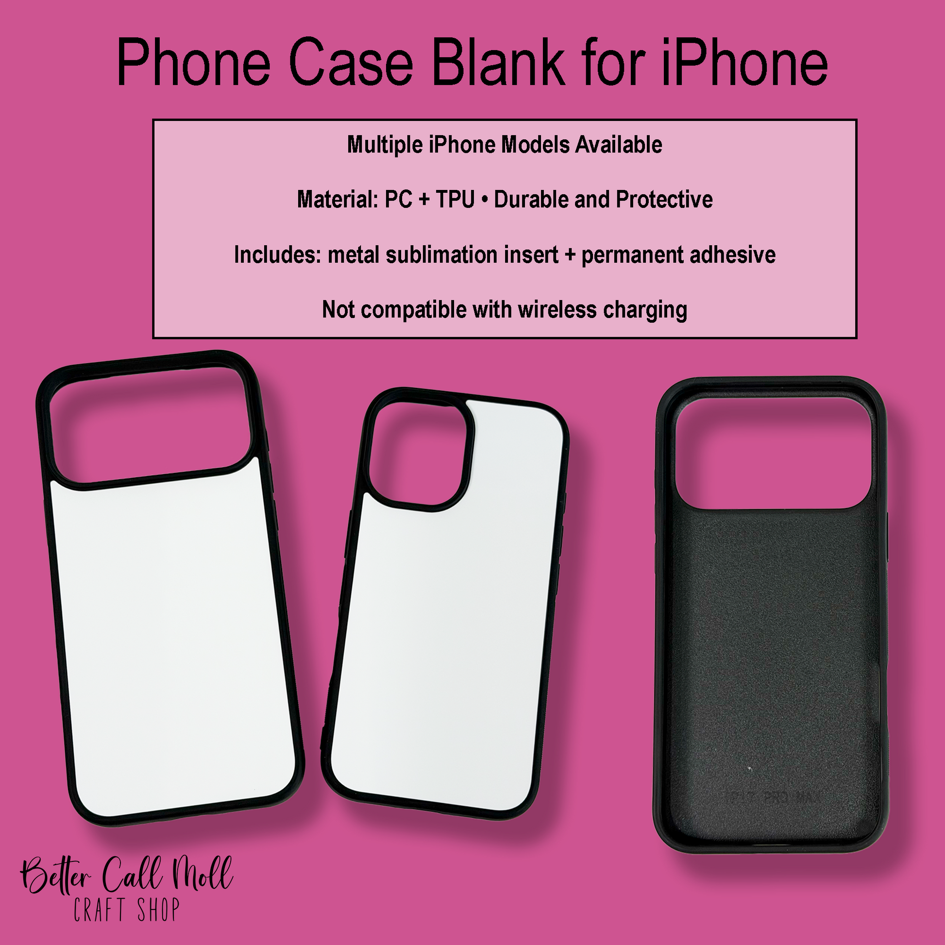 Sublimation Phone Case Blank for iPhone – Includes Metal Insert Sublimation Phone Case Blank for iPhone – Includes Metal Insert