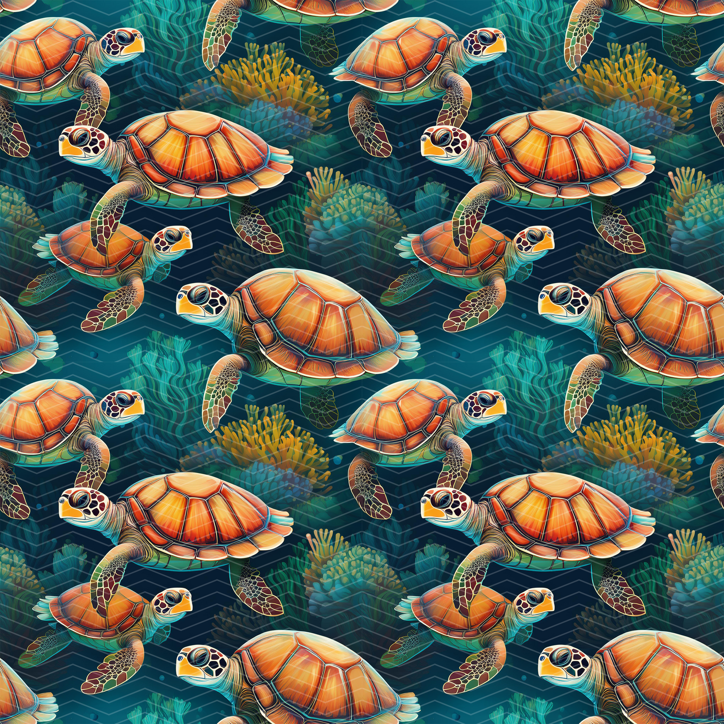 Sea Turtles 2 Digital Seamless Pattern