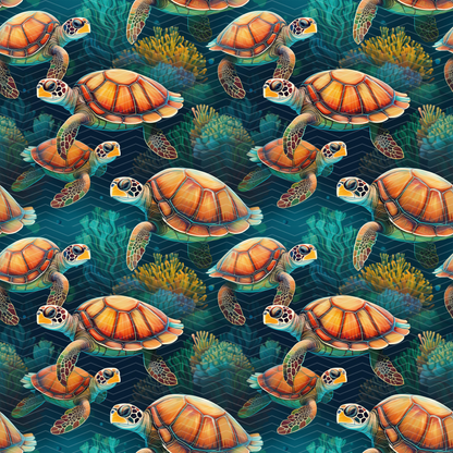 Sea Turtles 2 Digital Seamless Pattern