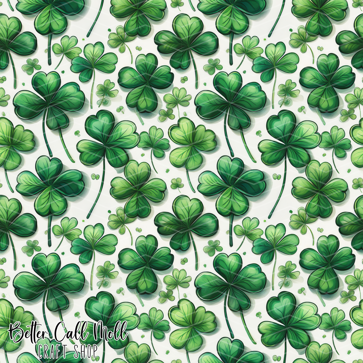 Patterned Shamrocks Shamrocks 2 Digital Seamless Pattern – Better Call Moll Craft Shop