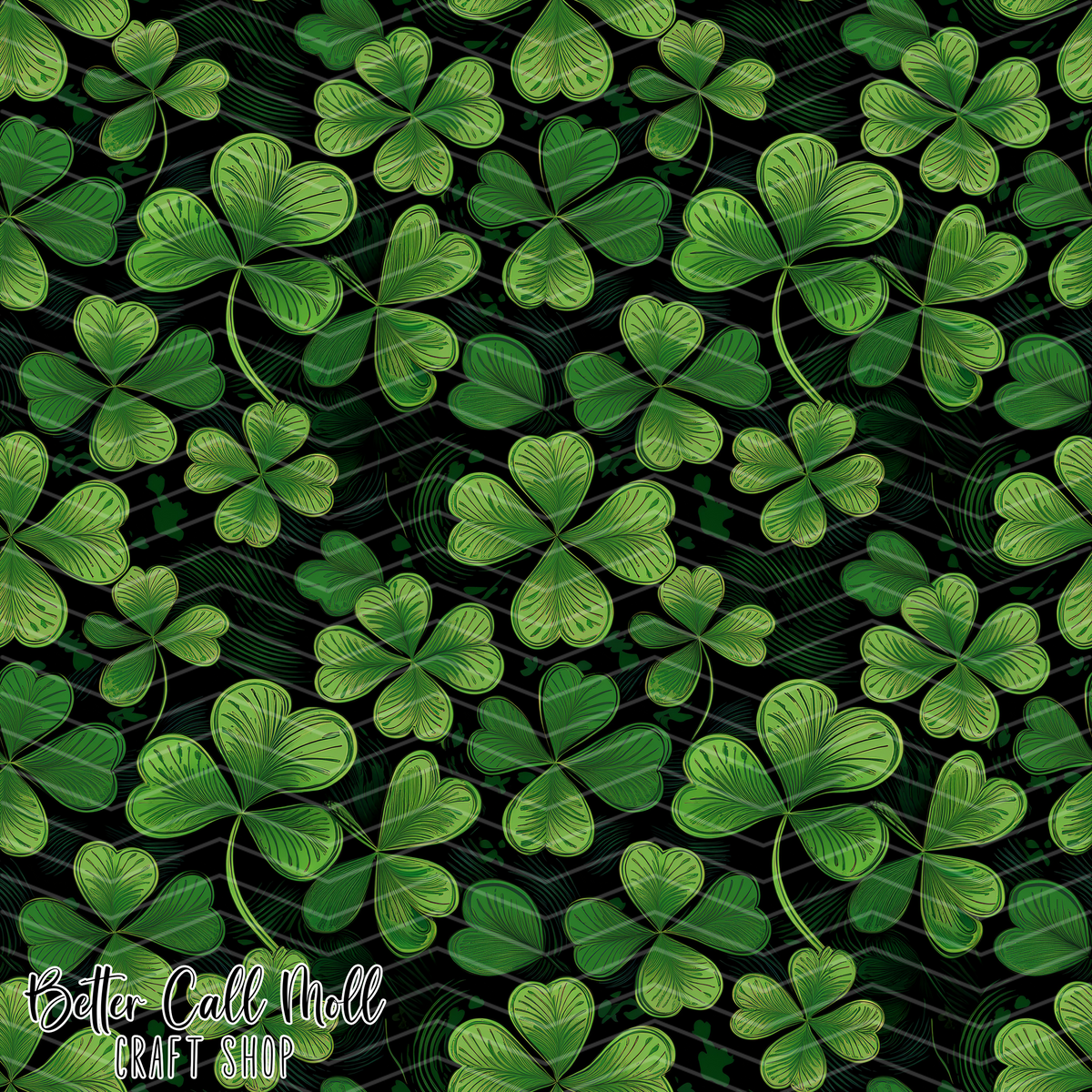 Patterned Shamrocks Shamrocks 3 Digital Seamless Pattern – Better Call Moll Craft Shop