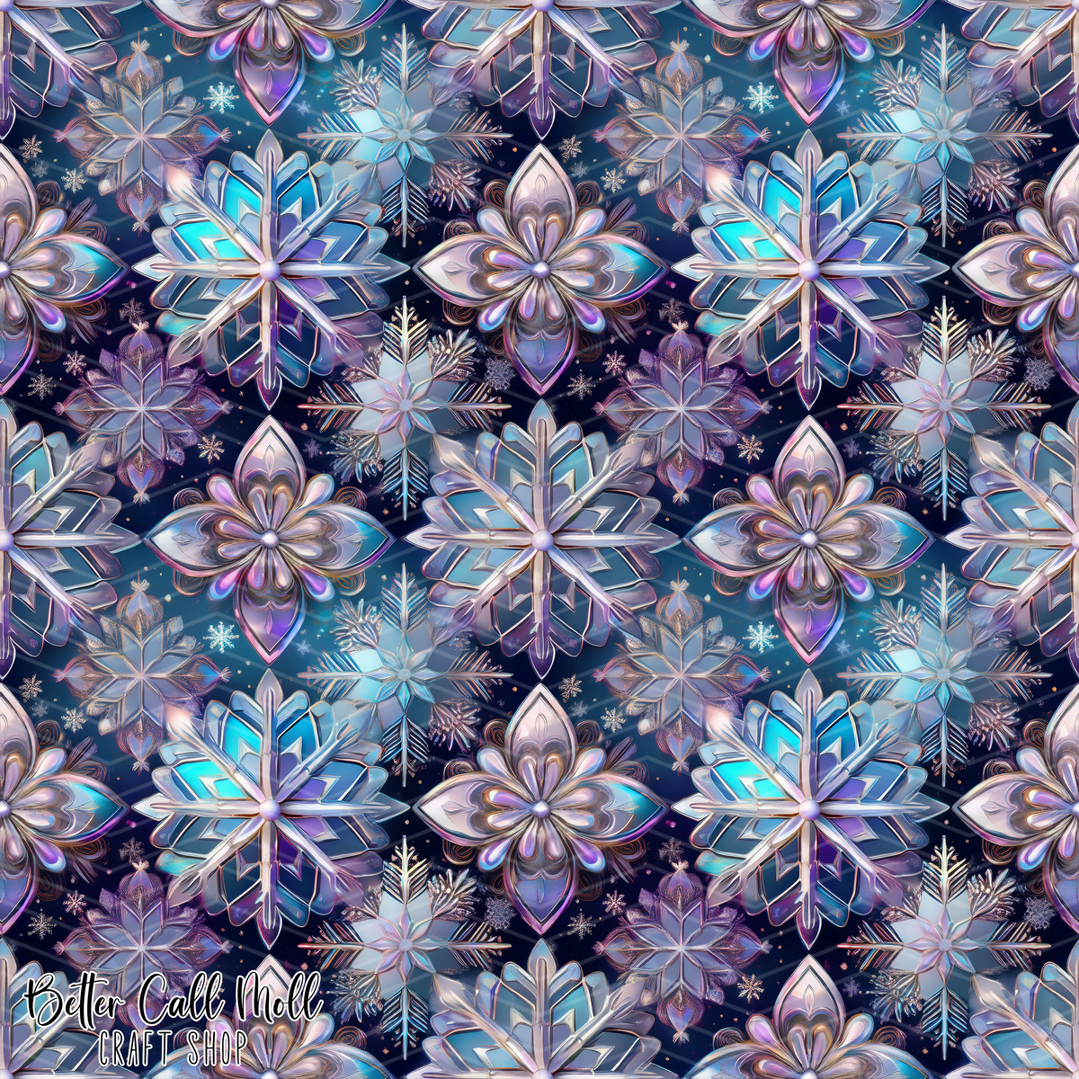 Snowflake Glass Pattern Snowflake Stained Glass 1 Digital Seamless Pattern – Better Call Moll ...