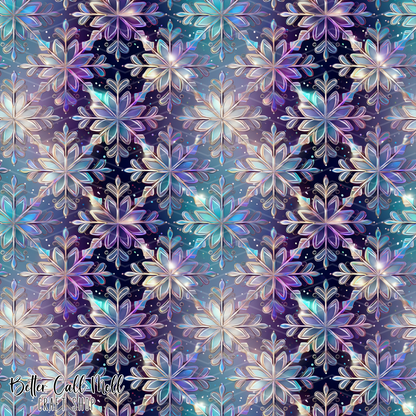 Snowflake Stained Glass 3  Digital Seamless Pattern