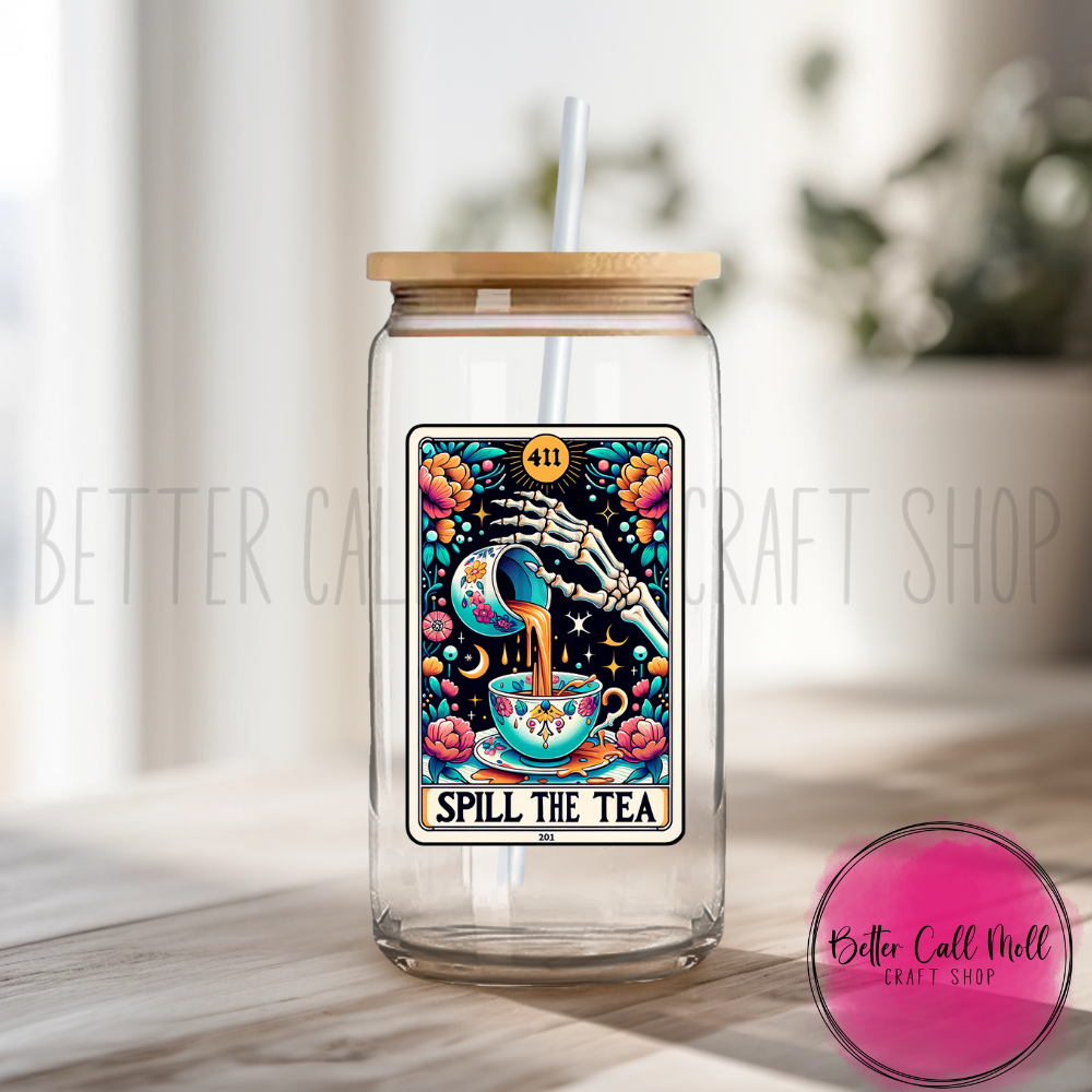 Spill the Tea Tarot UV DTF Decal