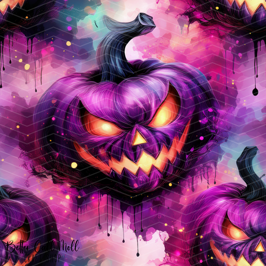 Spooky Jack-O-Lanterns Digital Seamless Pattern