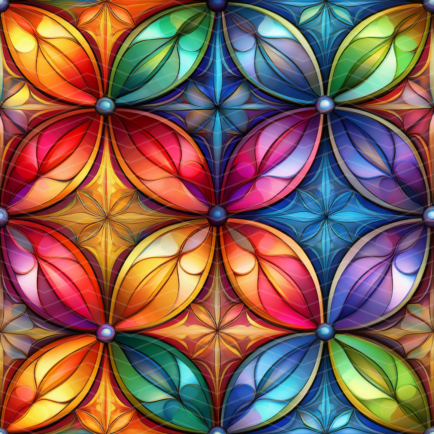 Stained Glass 3 Digital Seamless Pattern