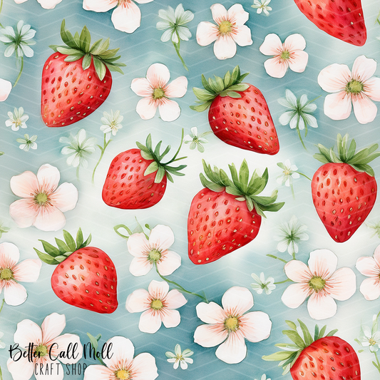 Strawberries 3 Digital Seamless Pattern