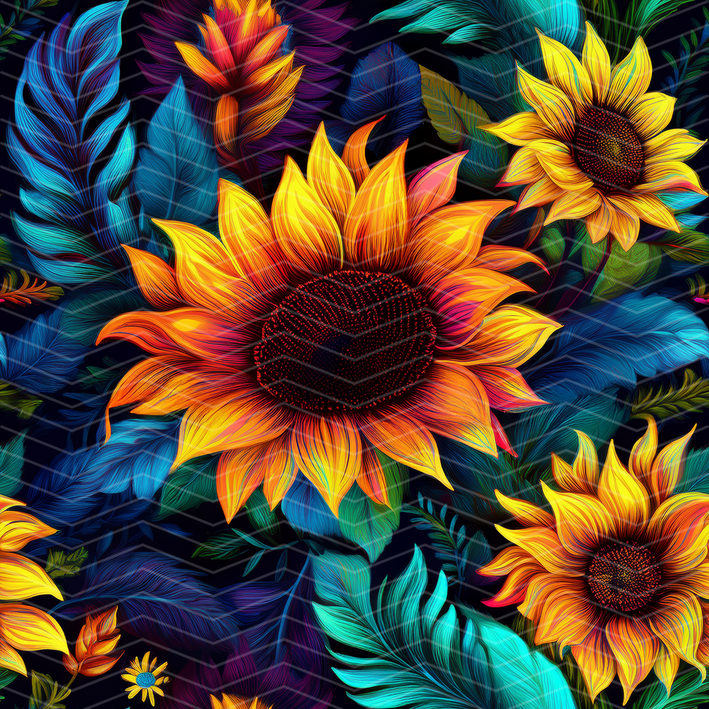 Sunflowers 2 Digital Seamless Pattern