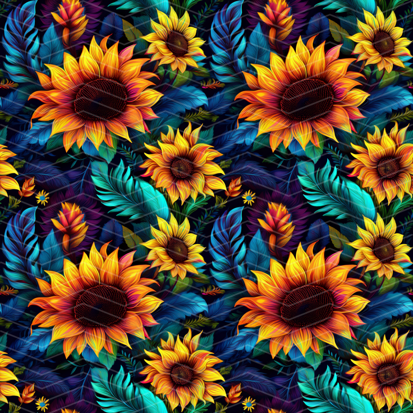 Sunflowers 2 Digital Seamless Pattern