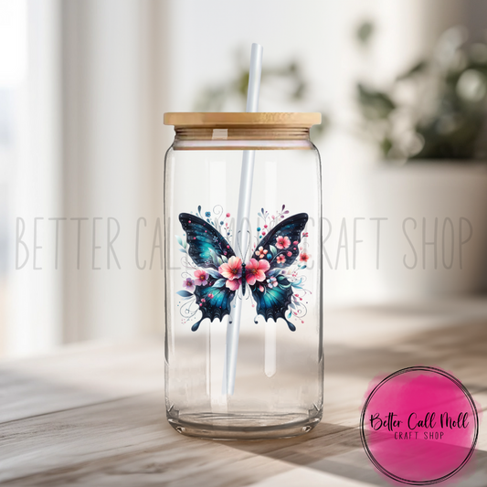 Teal Butterfly UV DTF Decal