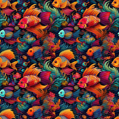 Tropical Fish 2 Digital Seamless Pattern