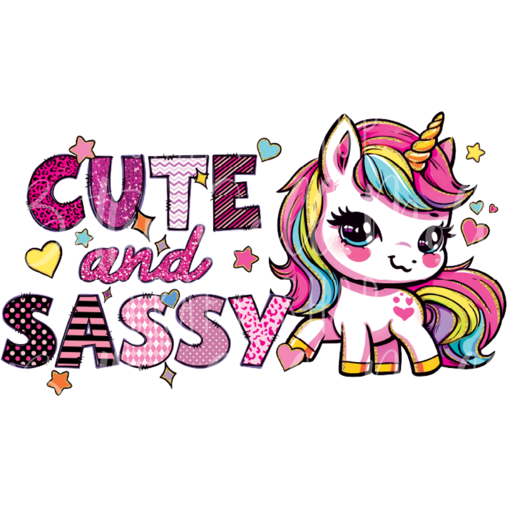 Cute and Sassy Unicorn UV DTF Decal