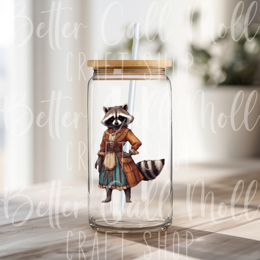 Western Racoon UV DTF Decal