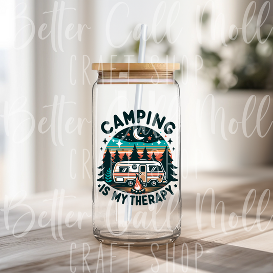 Camping is My Therapy UV DTF Decal