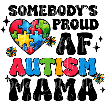 Proud AF Autism Mama UV DTF Decal