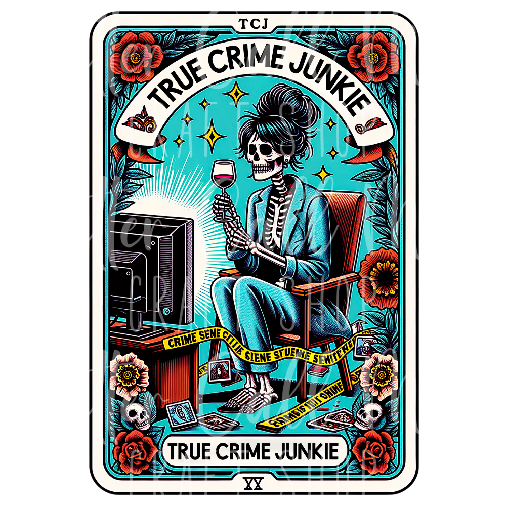 The True Crime Junkie Tarot UV DTF Decal