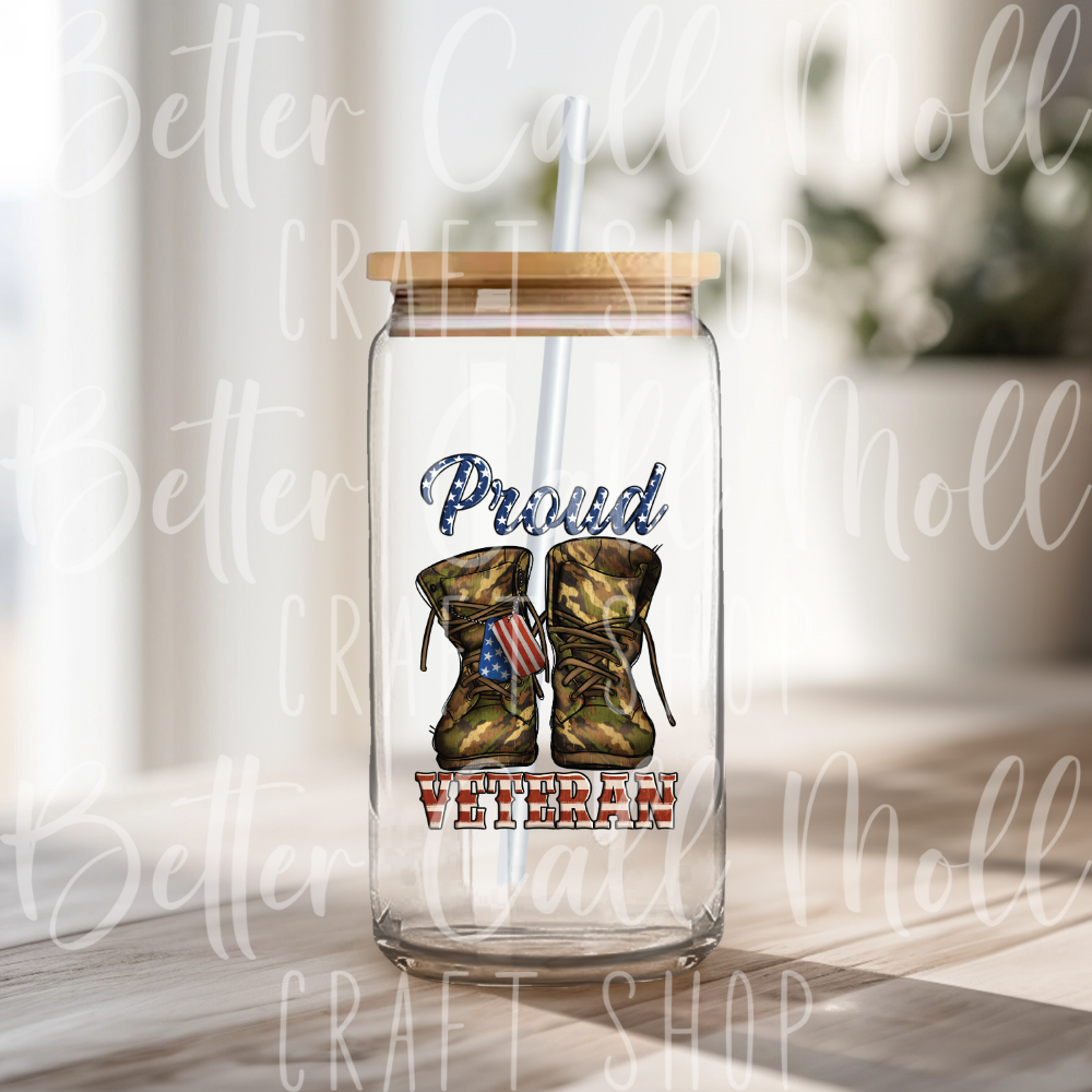 D088 - Proud Veteran UV DTF Decal